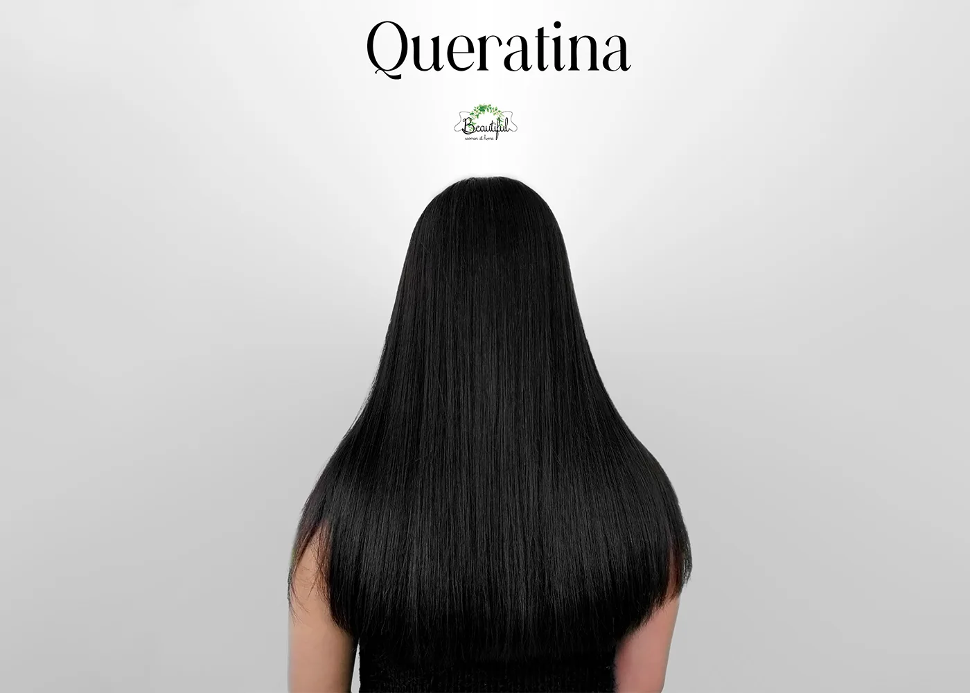 Cabello negro y liso con keratina